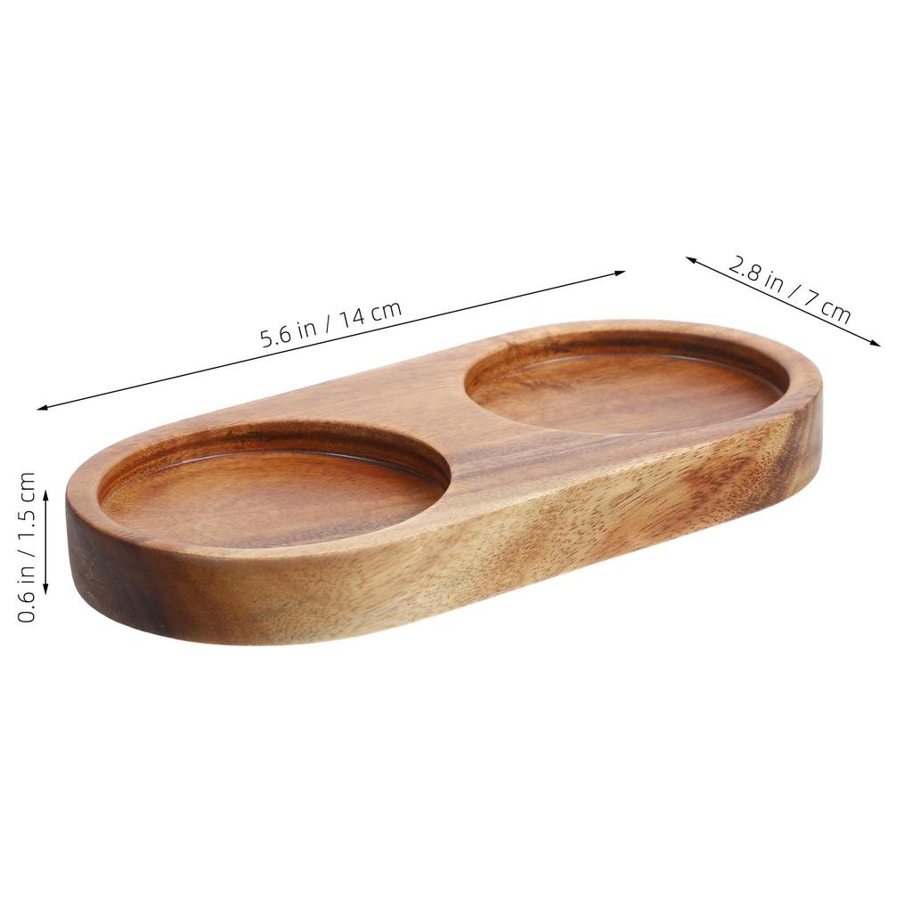 DECHOUS Pepper Wood Stand Grinder Tray Pepper Grinder Stand Wooden Grinder Tray Inner Diameter Compact Pepper Wood Stand Mill Holder 5.8CM