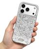 Black Dachshund Patterns Case for iphone 15 XS Max 14 12 XR 18 Pro Max 17 Pro 11 13 16 Plus Air Silver Crushed Foil Cover