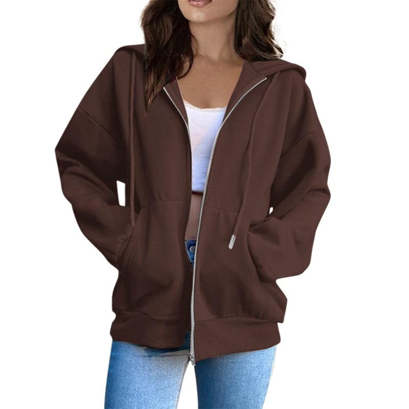 Unisex Loose Fit Zip-Up Hooded Sweatshirt Streetwear Gothic Style Plus Size S-3XL