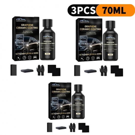 5-1PCS 70ML Nano Ceramic Graphene Coating Super Hydrophobic UV Glow Paint Protection Liquid Advanced Car Maintenance Technology
