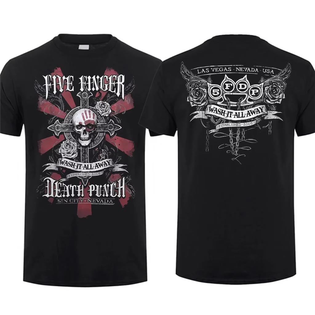 Модная мужская футболка двухсторонняя No Regrets черная от Five Finger Death Punch футболка с рисунком молодежная ткань уличная одежда очень крутая