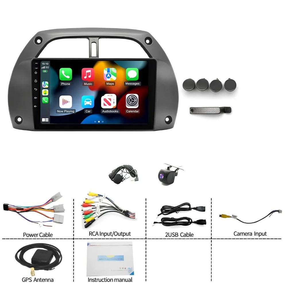 For 2001-2006 Toyota RAV4 Android 15 car navigation 9-inch built-in CarPlay + Android Auto / 2 + 64G + AHD camera + microphone