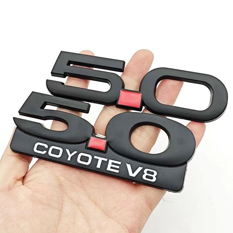 3D Metal Car Styling 5.0 COYOTE V8 Logo Badge Rear Trunk Emblem Fender Side Sticker For Ford Mustang GT SHELBY Auto Accessories
