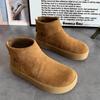Женские ботильоны на плоской подошве из замши на платформе, дизайнерская обувь в стиле ретро 2025 года, трендовая зимняя обувь нового бренда для ходьбы, комфортная классика, Botas De Mujer