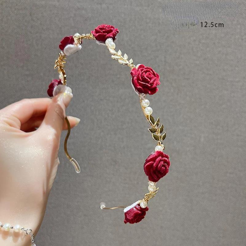 Роскошный элегантный ободок с розовой лозой, аксессуары, головной убор для девочек, металлическая тиара, обруч для волос, свадебный обруч для волос для женщин