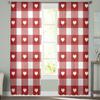 День святого Валентина Любовь Красная клетчатая тюль Шторы для гостиной спальни Домашний декор Шифон Прозрачная вуаль Кухня Шторы