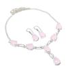 Pink Chalcedony Gemstone 925 Sterling Silver Jewelry Set
