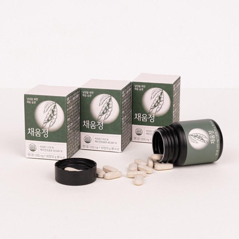 Filling habits for men "Chaeumjeong" Contains black beans, beer dried yeast, fish collagen, 30 tablets, 5 pieces