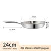Uncoated 304 Stainless Steel Flat-Bottom Frying Pan for Induction Cookers - Non-Stick Egg Wok