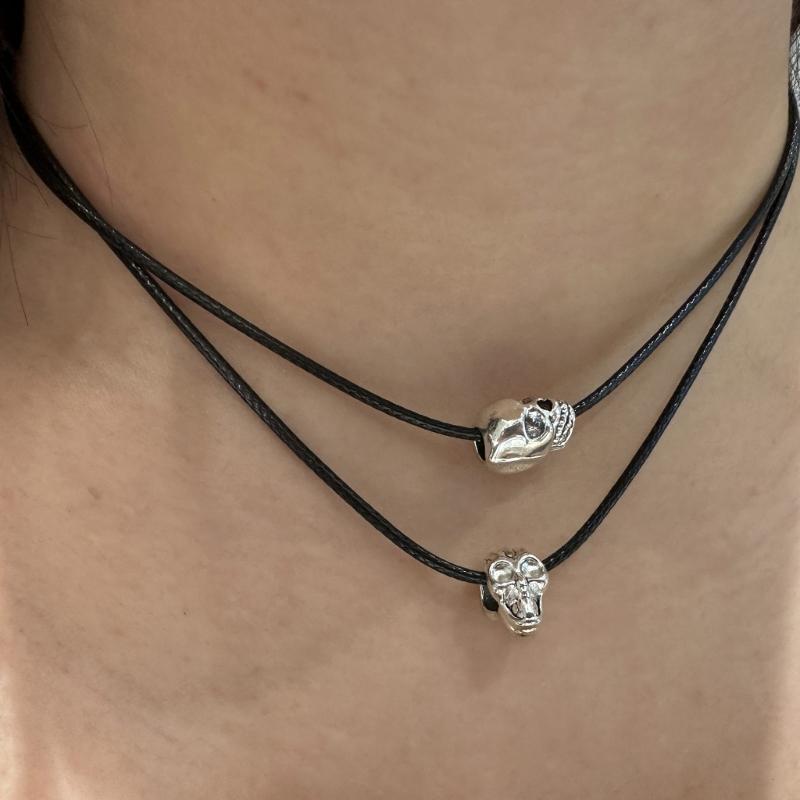 Ретро Ожерелье-подвеска Череп Антикварная Акриловая Ключичная Цепь Винтажные Готические Украшения Подарки Ожерелья-чокеры Скелет