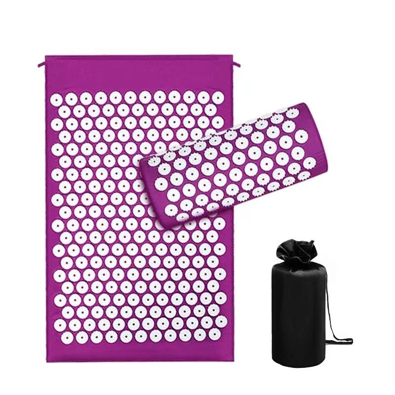 Массажный акупунктурный коврик 3 в 1 с роликом для спины и шеи