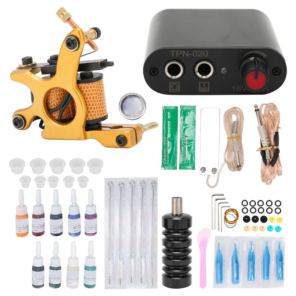 Complete Tattoo Kit Portable Power Supply Disposable Tattoo Needle Ink Pigment Tattoo Accessories