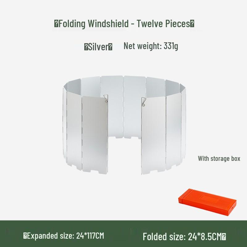 Портативная трехсекционная походная плита с ветрозащитой - Большой концентратор тепла