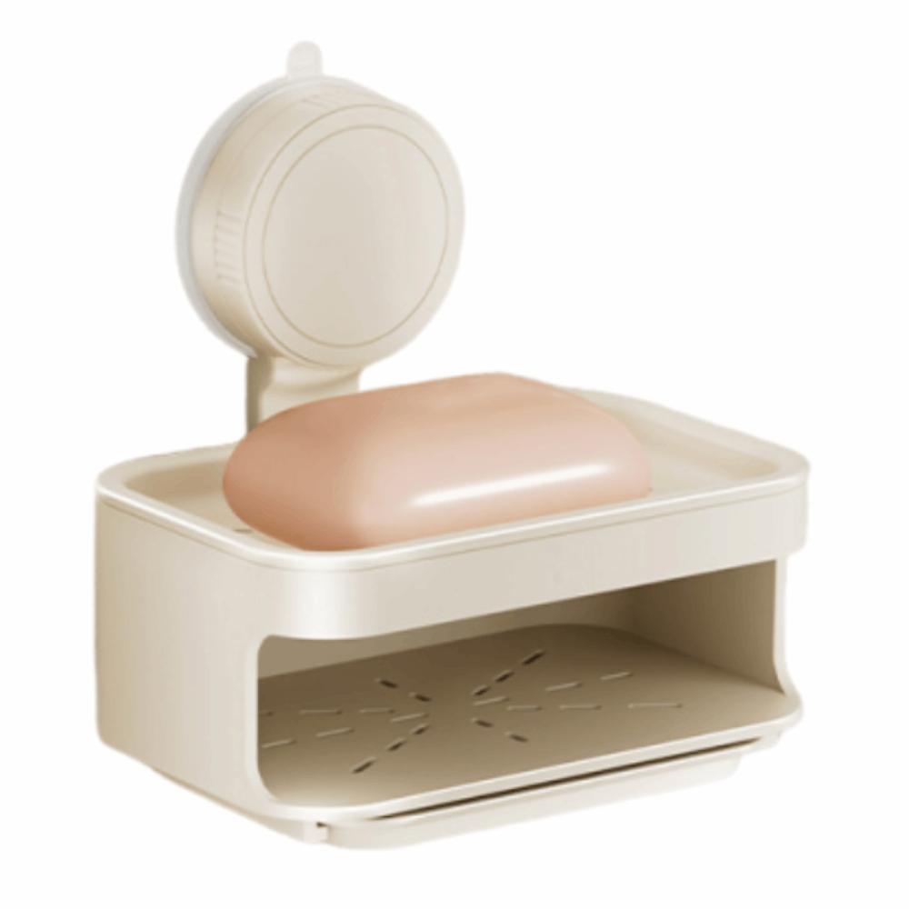 Space Saving Suction Cup Soap Dish Detachable Soap Drain Box Self Draining Soap Holder Household