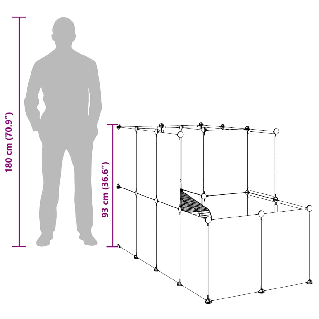 Small Animal Cage Transparent 142 x 74 x 93 cm PP and Steel