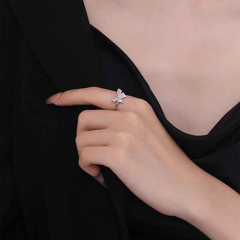 Кольцо Mori Butterfly Женское Личность Креативное Матовое Кольцо Хипстер Открытое Кольцо Ювелирные Изделия Высокого Класса