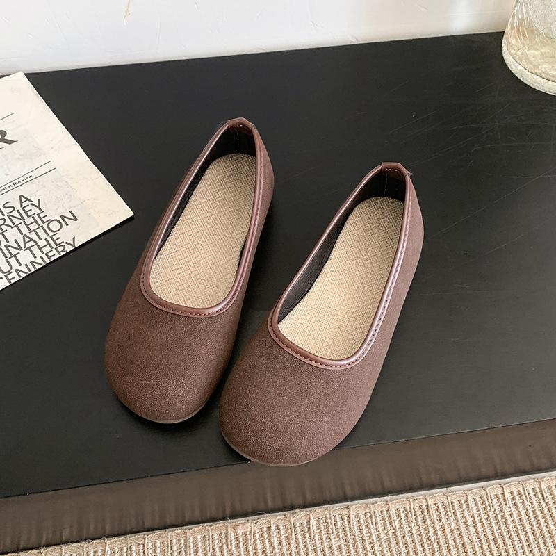 Evening Wind Small Single Shoes 2025 New Women's Spring Flat Bottom with Skirt Mary Jane Shoes Soft Sole French Beanie Shoes
