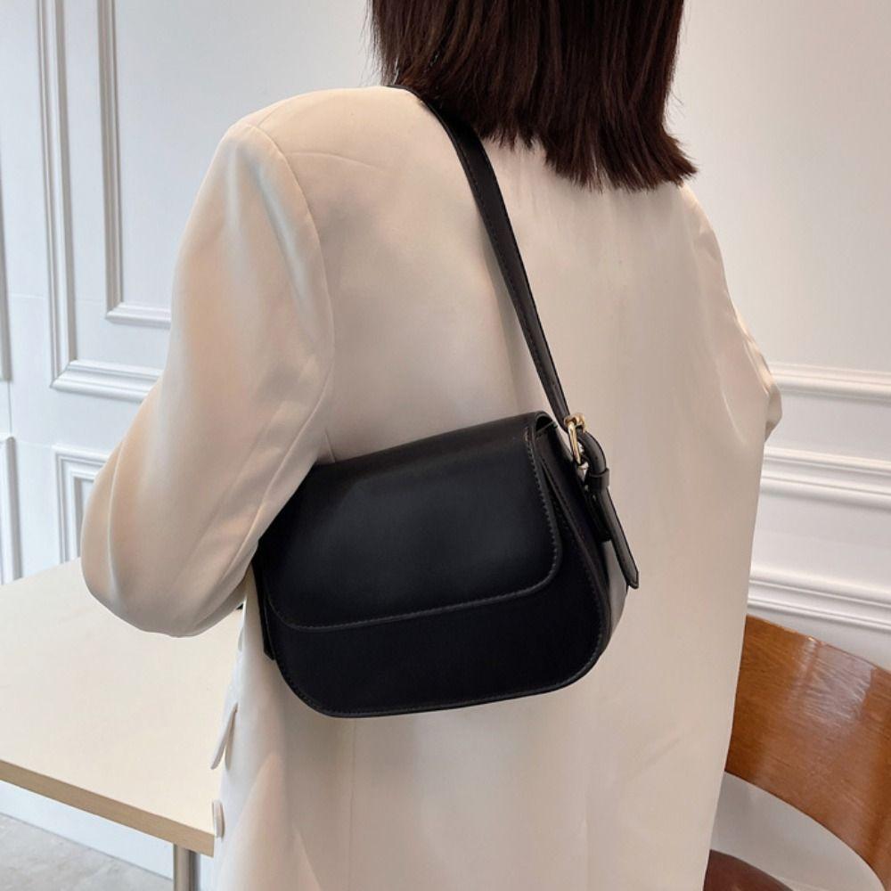 Leather Flap Crossbody Shoulder Bag Korean Style Women Crossbody Bag PU Shoulder Bag Underarm