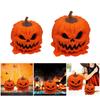 1Pc Resin Pumpkin Statue Ornaments, Horror Melting Skull Pumpkin Statue, Candy Stand with Lid, for Halloween Party Decoration