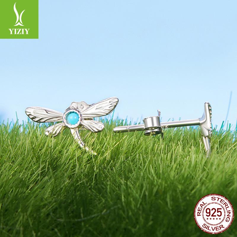Turquoise Dragonfly Earrings Women'S Exquisite Premium S925 Sterling Silver Fun Earrings Source