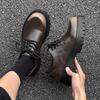 2025 New Derby Shoes Big Head Shoes Niche High-end Thick Soles Increase Height Casual Versatile Trendy Men's Shoes 3138-Q