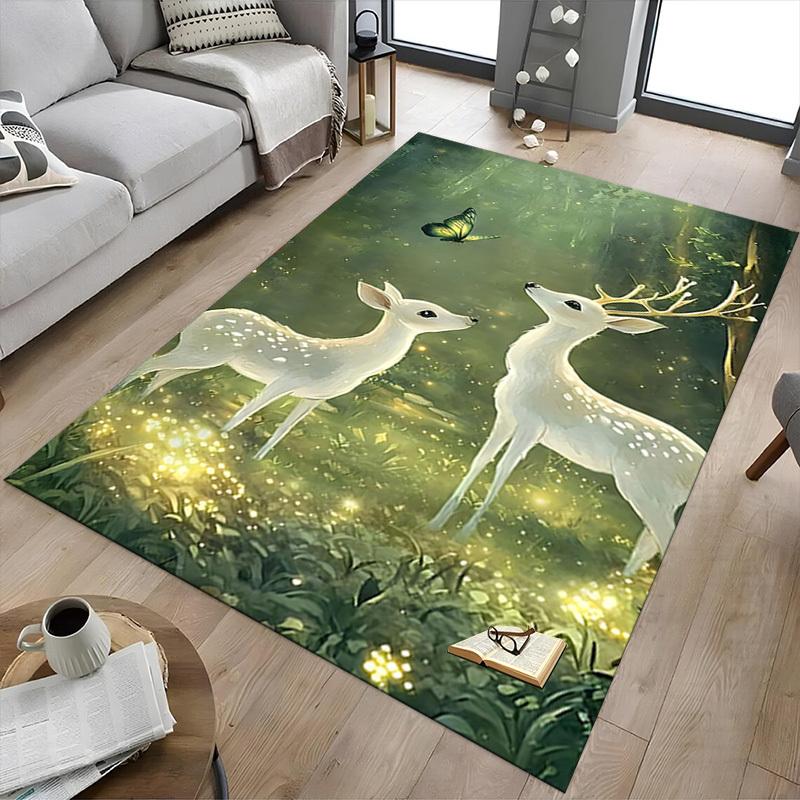 1pc Deer Butterfly Carpet Office Rug Outdoor Mat Home Decor Area Carpet Festival Gift Office desk chair carpet
