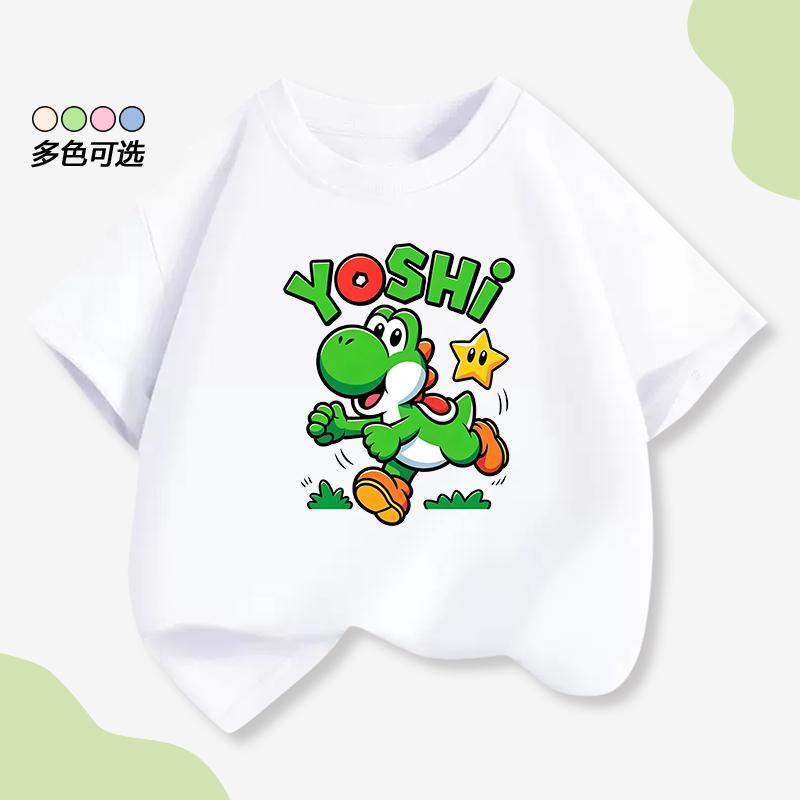 Short-sleeved T-shirt for Boys, Summer Game Clothes, Small to Large Size Boys' T-shirts and Shorts Set