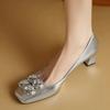 Мода 2025 Высокое качество Женская обувь Слипоны Женские туфли на высоком каблуке Новые Хрустальные Офисные и Карьерные Модные Бестселлер Туфли на высоком каблуке Zapatos