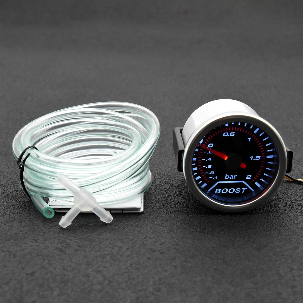 -1~2 Bar -30~35 PSI Turbo Boost Meter with Sensor Smoke Lens 2''52MM Turbo Boost Gauge Auto Carfor Gasoline Racing Car 12V