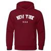 NEW YORK Letter U.S.A City Print Hoody Men Fashion Casual Long Sleeves Hooded Loose Oversize Pullover Hoodie Street Sweatshirt