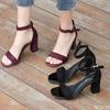 Fashion Ladies Summer Sandals New Open Toe Thick Heel Shoes Roman High Heels with a Single Buckle Strap Elegant Sexy Women's Sandal 2025