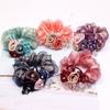 Hair Rope Pearl New Headwear Flower Mesh Scrunchies Women Hair Ties Double Layer Hair Rubber Bands