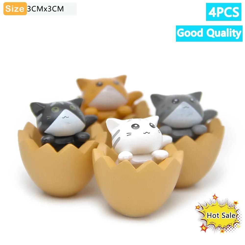 Каваи 1-4 шт. Мини-фигурка кошки, садовое украшение, статуэтка котенка, домашний декор, подарок, украшение детской комнаты, игрушка, миниатюрные фигурки