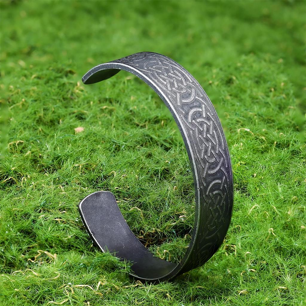 Браслет с рунами викингов и кельтским узором из нержавеющей стали - Ретро и модное украшение