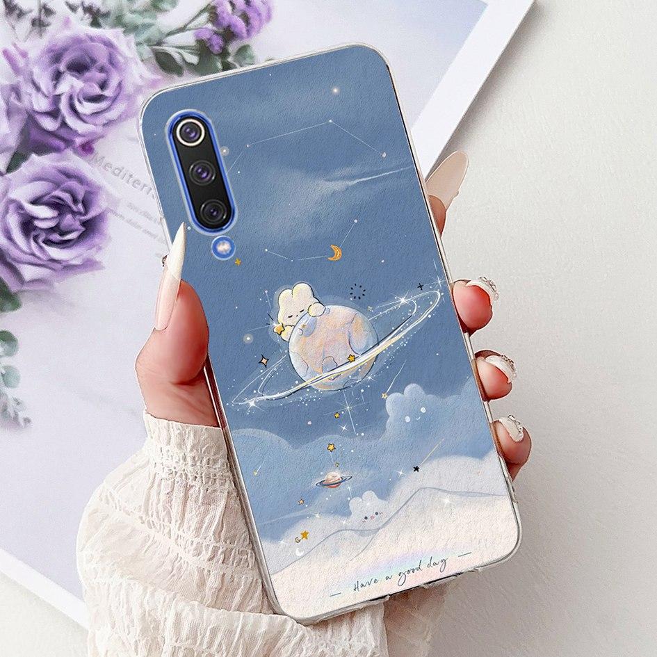 Чехол для Xiaomi Mi 9 SE Популярный Цветок Лотос Мягкий Силикон Прозрачный ТПУ Задняя Крышка Для Xiaomi Mi 9 Lite Funda Mi9 Mi9se Оболочка