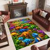 Dinosaur Theme Crystal Velvet Rug Personalized Custom Name Text Soft Floor Mat Home Decor