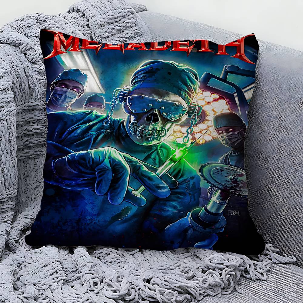 Band M-Megadeth Pillow Gift Home Office Decoration Pillow Bedroom Sofa Car Cushion CoverPillow Case