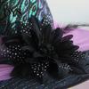 Fashionable Theme Event Hat Halloween Star Witch Hat, Mesh Veil Rose Feather Cone Adult Party Hats for Women, Gothic Costume Headwear, Cosplay