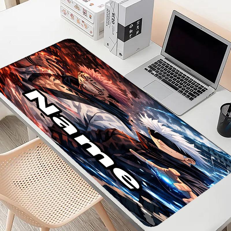 Custom Name Personalized Jujutsu Kaisen Pattern Mousepad, Laptop PC Desk Mat, Decorative Desk Mat for Home Keyboard Pad Gift