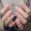 24Pcs Short Square Fake Nails Cloud Star Pattern Full Cover Press On Nail Tips Manicure Art