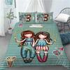 Santoro Gorjus Мягкий Комплект Пододеяльника Full Quen Размеры King-Size Размеры Аниме Красивая Девочка Комплект Постельного Белья 3D Печать Santoro Gorjus Молодые Девочки