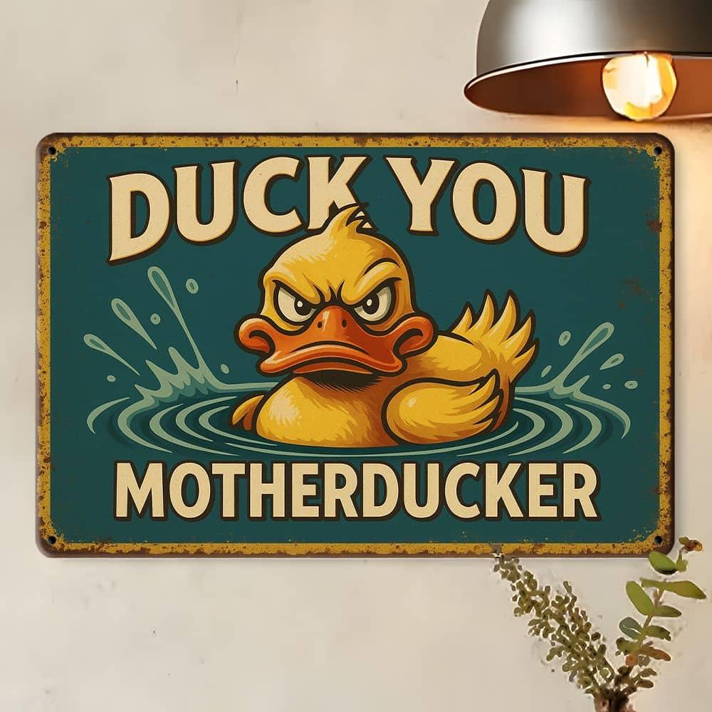 "Mother Duck" Humor Sign - 20.32x30.48cm Whimsical Metal Decor for Duck Lovers