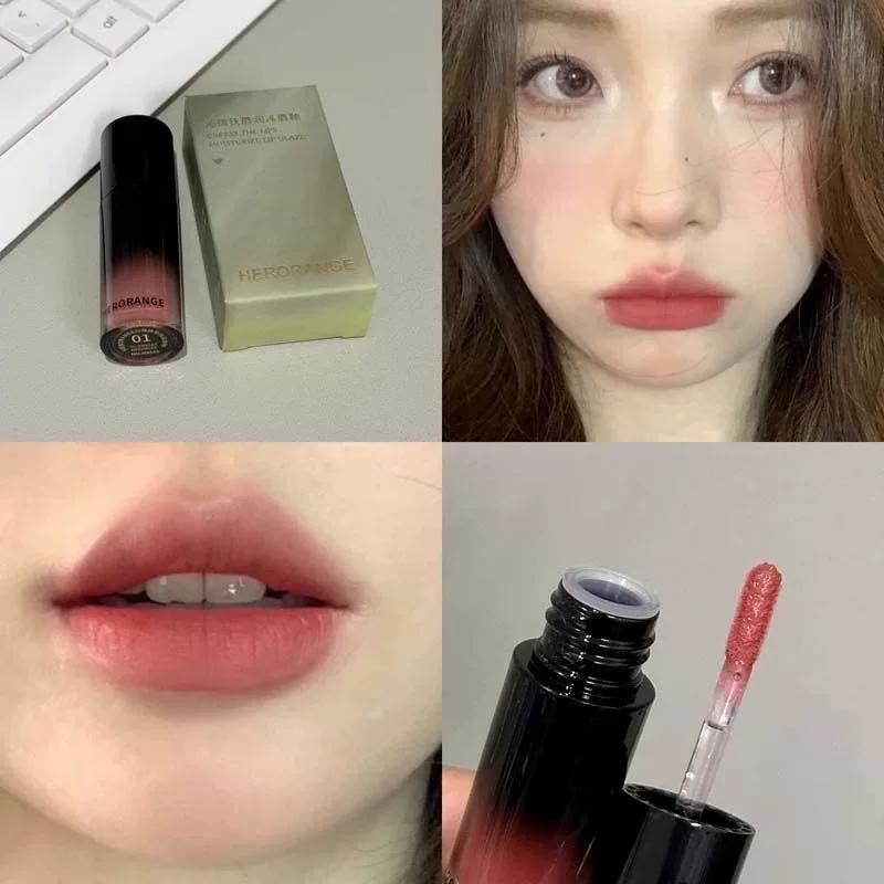 Light Face Early Eight Good Look ~ Fake Plain Face Lip and Cheek Dual-Use Lip Lacquer Matte Velvet Low Saturation White Lipstick for Women