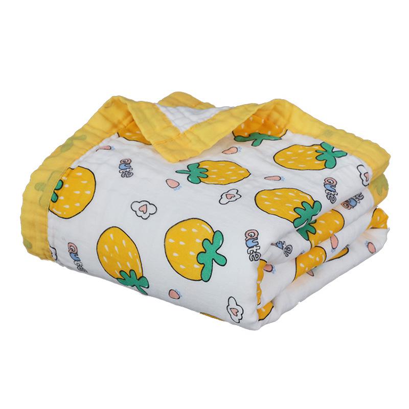 110x110cm Class A Pure Cotton Baby Bath Towel, Six-layer Gauze with Wide Hem, for Infants and Toddlers