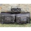 Leather Saddlebags Motorcycle Bag Tool Pouch Black Bags Panniers Saddle Bags For Sportscasters Set of Three Bags