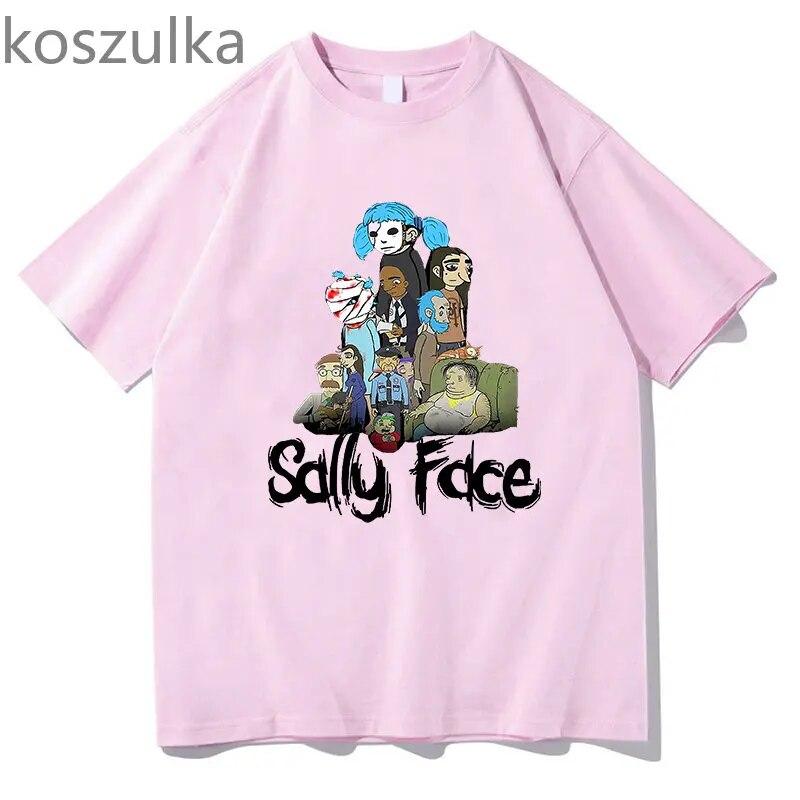 2023 Sally Face TShirt Game Shirt Harajuku Anime Clothes Women Unisex Fashion Casual Short-sleeve Tees TShirt Camisetas Streetwear