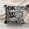 Be Happy and Good Luck Cushion Cover Short Plush DoubleSided Printing Home Machine Washable in Warm Winter Pillow Cover