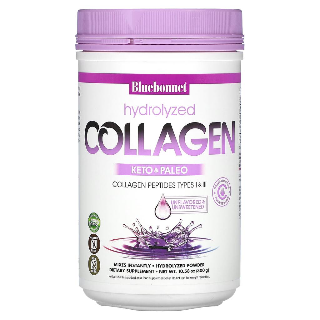 Bluebonnet Nutrition, Гидролизованный коллаген, без ароматизаторов, 10,58 унций (300 г)