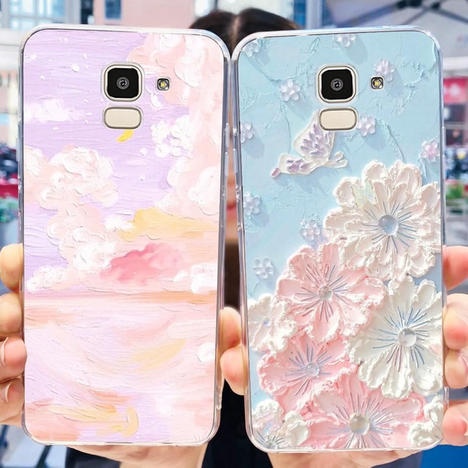 Красивый чехол с принтом для Samsung Galaxy J6 J6+ J600G J610G Мягкая силиконовая задняя крышка из ТПУ для чехлов телефона Samsung J6 J 6 Plus 2018