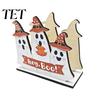 Fall Harvest Party Supplies Halloween Wooden Napkin Holder, Ghost Black Cat Decorative Tabletop Tissue Pumpkin Centerpiece Dispenser, Paper